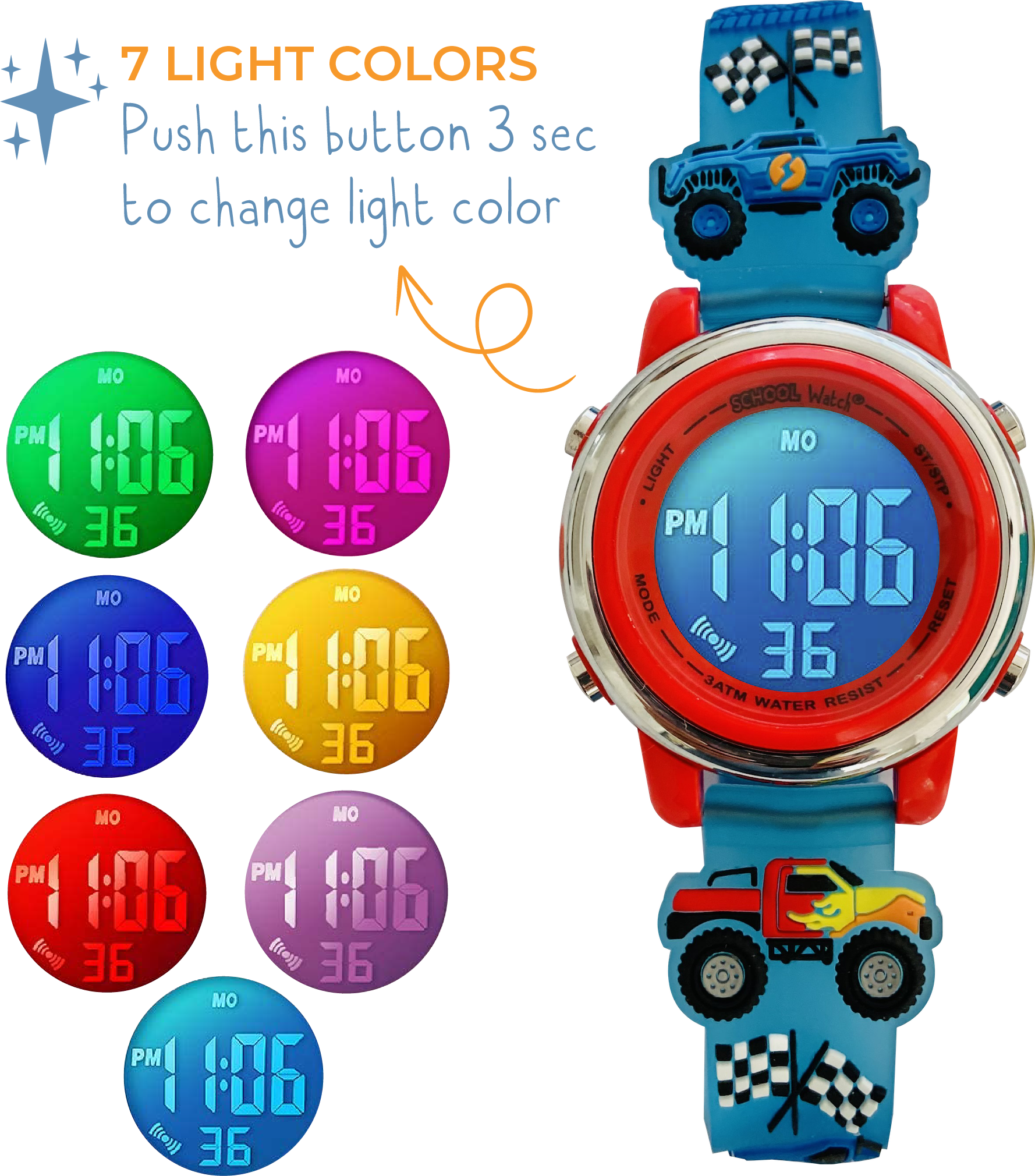 Kids digital online watch with alarm